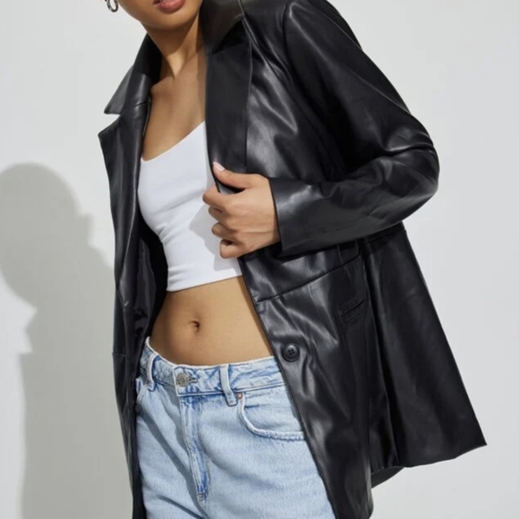 Faux Leather Jacket - Picture 1 of 8